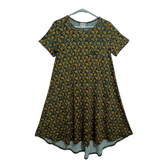 LuLaRoe Casual Stretch Floral Round Neck Short Sleeves Dress Size S - Picture 2 of 8